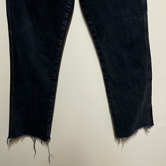 Agolde Washed Black Riley High Waisted Straight Leg Crop Jeans Sz 23 - Picture 11 of 11